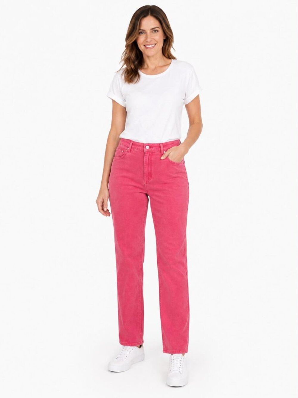Talbots Heritage Pink Corduroy Pants 8P Petite Straight Leg Stretch